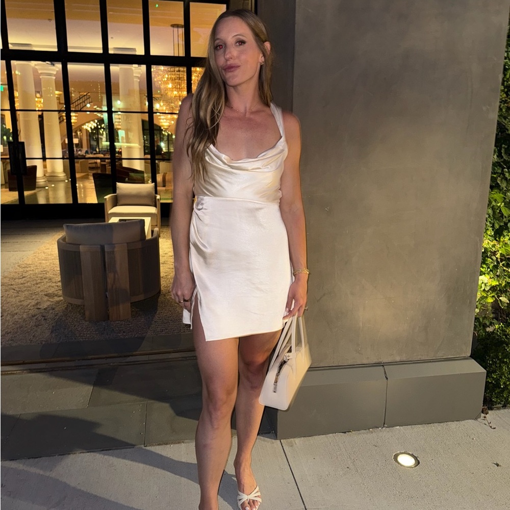 Chic Cream Mini Dress - Picture 2 of 2